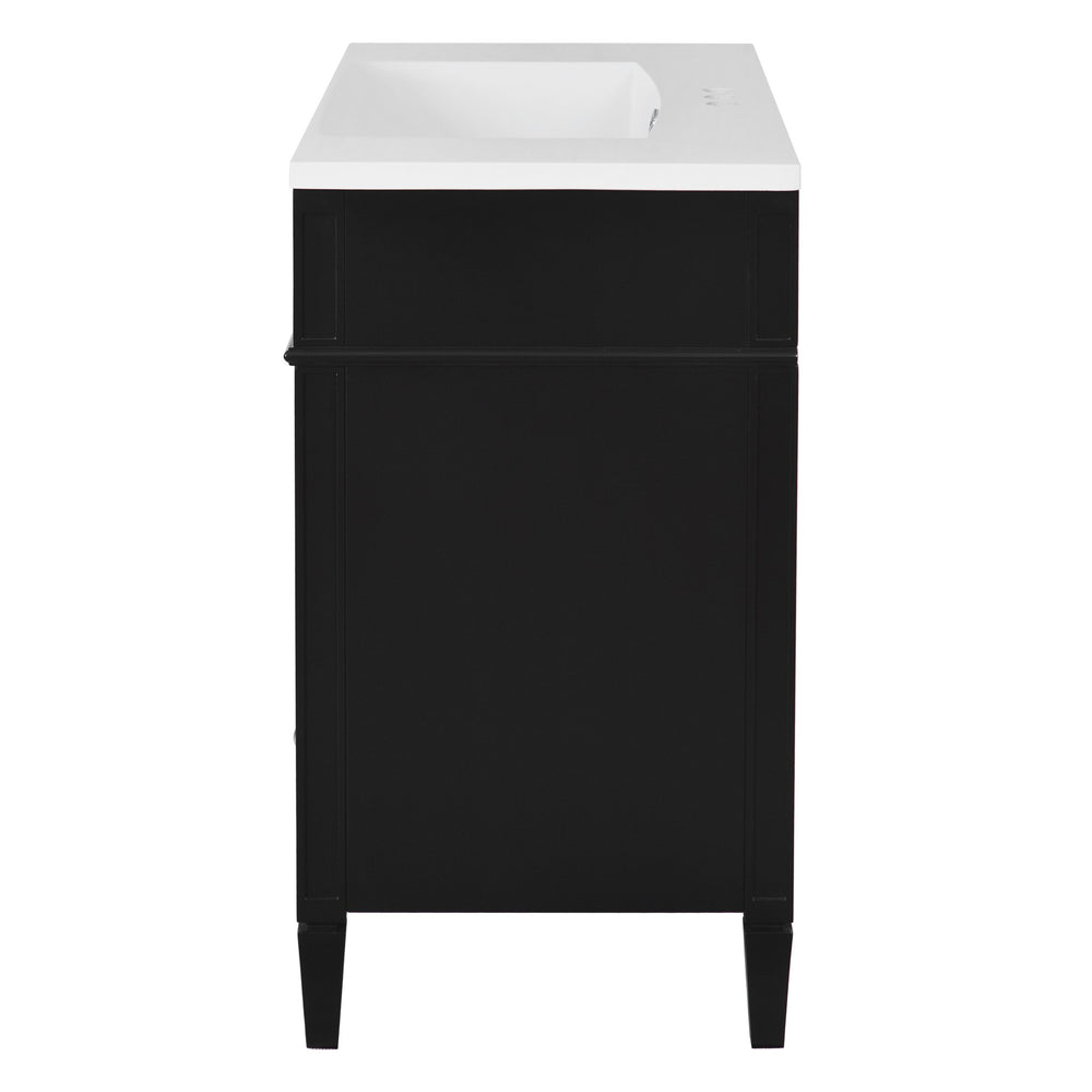 English Elm 36'' Modern Bathroom Vanity With Top Sink, Elegant Storage Cabinet & 2 Drawers For Small Spaces N710S136004B