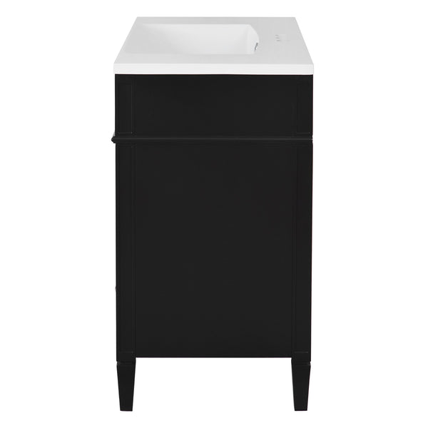 English Elm 36'' Modern Bathroom Vanity With Top Sink, Elegant Storage Cabinet & 2 Drawers For Small Spaces N710S136004B