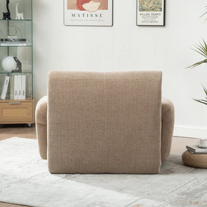 English Elm 42" Wide Chenille Stripe Accent Chair Deep Seat Foam Lounge for Bedroom or Apartment Taupe W3118P453257