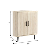 English Elm Walker Edison - Contemporary 2-Door Mixed-Material Corner Accent Cabinet - Birch