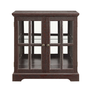 English Elm Led Curio Display Cabinet - Antique Cherry Showcase With Adjustable Shelves & Colorful Illumination W1758P387891