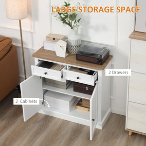 English Elm Homcom Versatile Sideboard Buffet Cabinet With Drawers & Double Doors For Stylish Storage Solutions W2225P217370