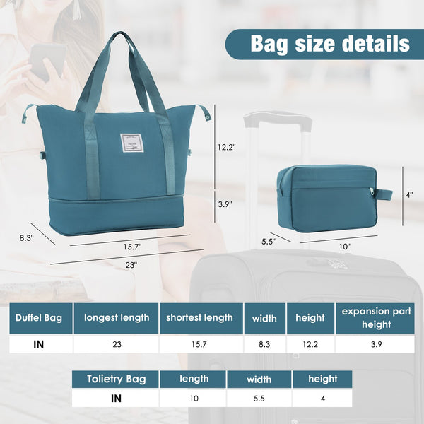 English Elm Softside Expandable Spinner Luggage Set with Tsa Lock Duffel Polyester Travel Green N732P201004F