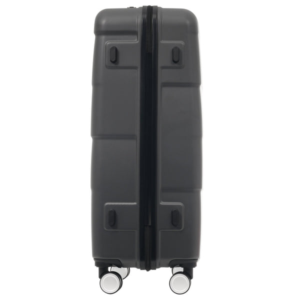 English Elm 6 Piece Hardshell Abs Travel Set with Spinner Wheels Combination Lock and Toiletry Bag Charcoal N732P391314E