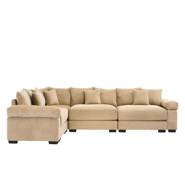English Elm Oversized Modular Sectional Couch - Cloud-Like Comfort, Deep Seats, Extra-Wide Armrests, 12 Pillows W714S01304-GIGA