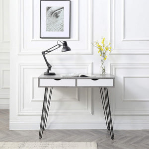 English Elm Modern Laurel Marbled Writing Desk with Drawers for Study Bedroom or Dorm B011P236746