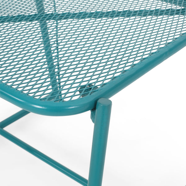 English Elm Christopher Knight Home® - ELBA Modern Mesh Shell Chat Set with Powder-Coated Iron Frame, Retro Minimal Outdoor Seating Teal N775P250740T