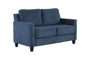 English Elm Horatio Chenille Loveseat with Pocket Coil Seats and D25 Foam Support, Modern Cozy Living Sofa 92 Navy 50 L x 26 W x 22 H B2726P248626