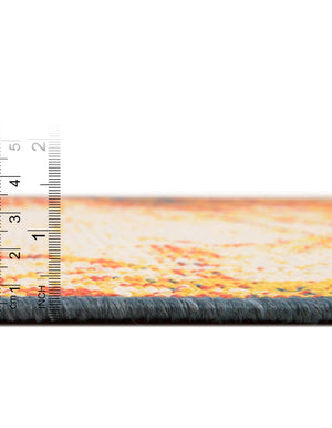 Unique Loom Outdoor Coastal Okyanus Machine Made Abstract Rug Multi, Orange/Yellow/Navy Blue/Ivory 5' 3" x 8' 0"