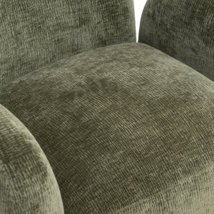 English Elm 360° 360 Swivel Accent Chair Plush Chenille Upholstered Circular Seat for Living Room Office Olive Green W2901P463507