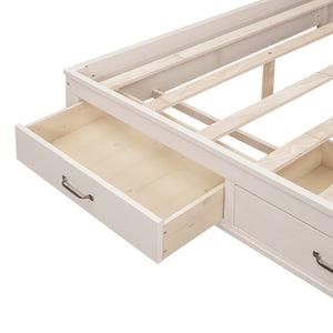 English Elm Full Size Gray Wood Daybed with Storage Drawers Shelf Usb Charging Upholstered Back LP002025AAK-1
