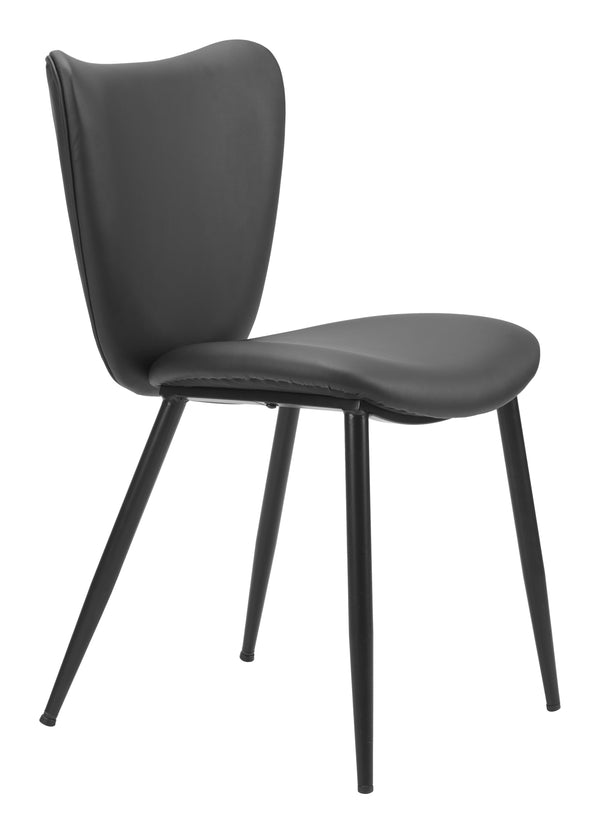 Zuo Modern Prestige Dining Chair Set Of 2 – Chic Design With Plush Comfort For Modern Dining Spaces Black 100% Polyurethane,Plywood,Steel 110289-zuo-modern