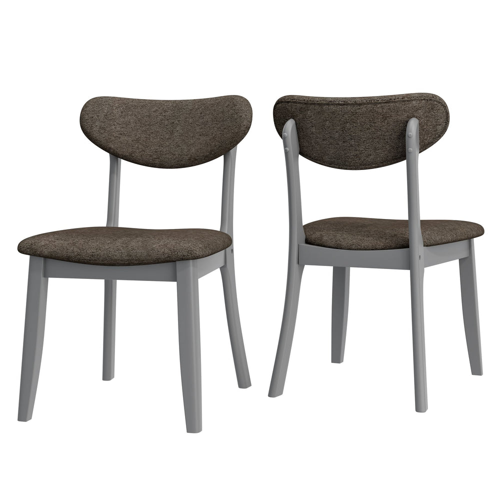 English Elm Dumfries Upholstered Armless Dining Chairs Set of 2 with Solid Wood Legs Modern Gray B127P495086