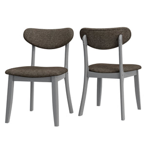 English Elm Dumfries Upholstered Armless Dining Chairs Set of 2 with Solid Wood Legs Modern Gray B127P495086