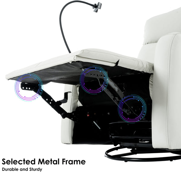 English Elm 270° Power Swivel Rocker Recliner Chair - Electric Glider With Usb Ports For Ultimate Comfort & Style W1028S00028