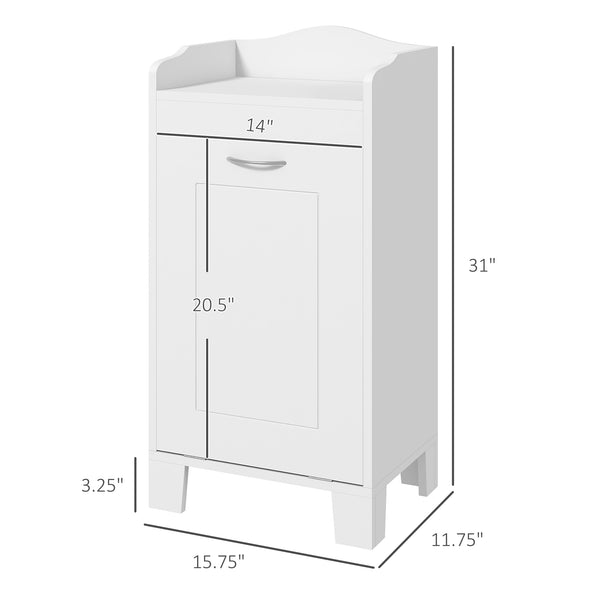English Elm Out Freestanding Bathroom Storage Cabinet with Pull-out Basket and Open Shelving T3971P384691