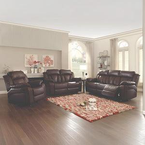 English Elm Glory PU Reclining Loveseat with Channel Tufted Back for Lumbar Support and Compact Spaces Comfort Dark Brown 26 L x 63 W x 30 H B078108401