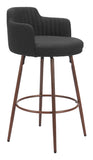 Kono Swivel Barstool - Set of 2 Black & Walnut 110374 Zuo Modern