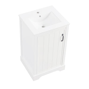 English Elm 20" Bathroom Vanity With Soft-Close Door, Ceramic Sink, Adjustable Shelves & Chic Storage Solutions N725P351852K
