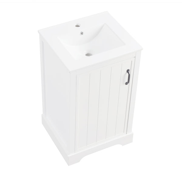 English Elm 20" Bathroom Vanity With Soft-Close Door, Ceramic Sink, Adjustable Shelves & Chic Storage Solutions N725P351852K