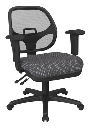 OSP Home Furnishings Ergonomic Mesh Task Chair with Lumbar Support and Pneumatic Lift for Modern Offices Ash 29024-K102