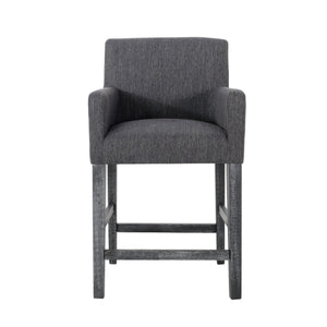 English Elm Upholstered Counter Stool with Arms Rubberwood Frame for Kitchen Island or Home Bar N780P365871C