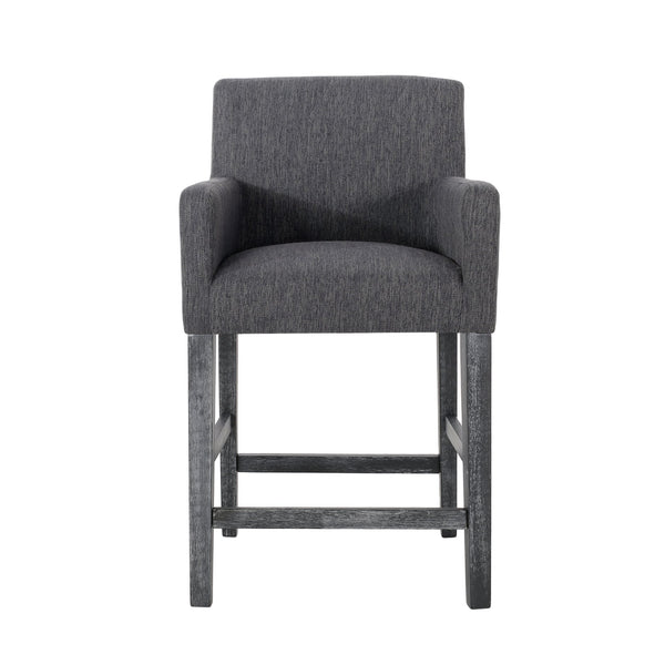 English Elm Upholstered Counter Stool with Arms Rubberwood Frame for Kitchen Island or Home Bar N780P365871C