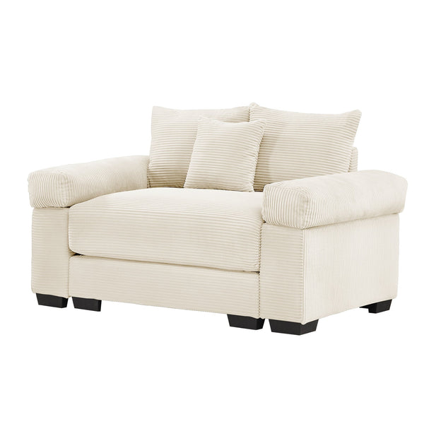 English Elm 54.3" Oversized Cloud Modular Sectional Couch - Luxurious Soft Corduroy, Ergonomic Design & Easy Assembly W714S01282