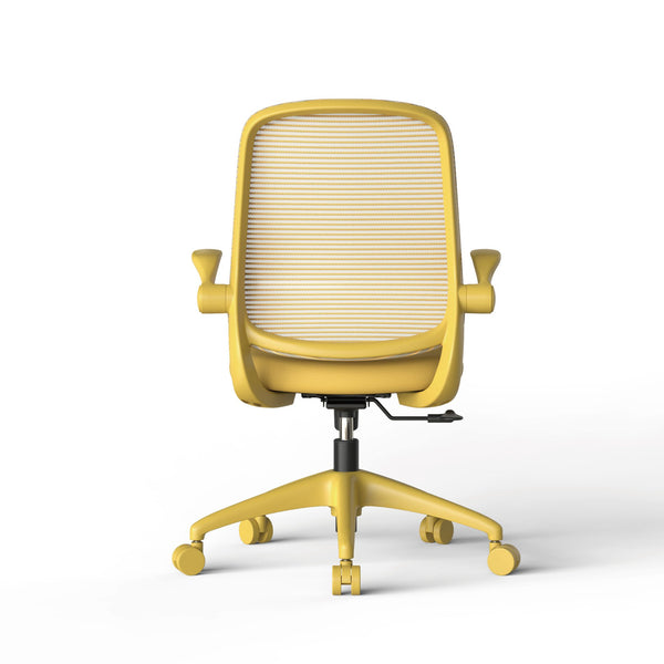 English Elm Ergonomic Mesh Back Task Chair with Flip Armrests High Density Foam Seat 500lb Capacity Yellow W5280P464450