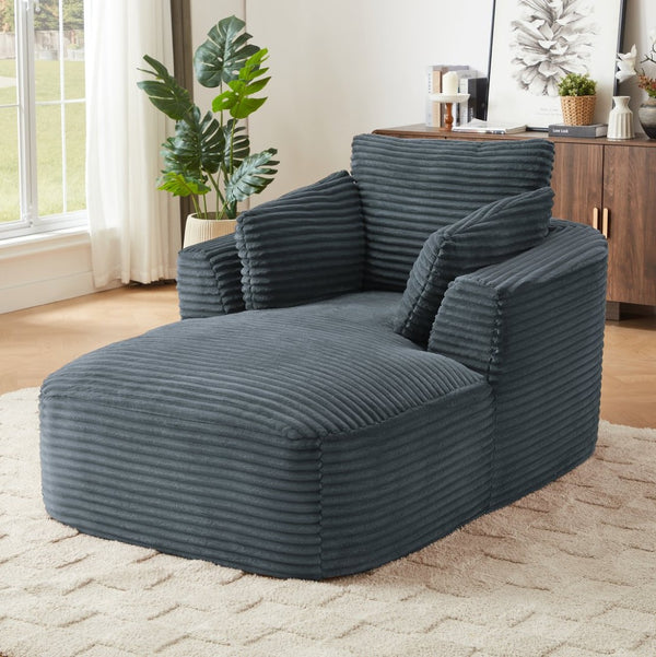 English Elm Oversized Corduroy Chaise Lounge Chair - Modern Sleeper Sofa For Comfort In Living Rooms & Apartments W2339P317970-GIGA