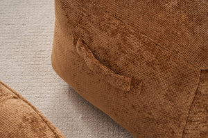 English Elm Foam Memory Foam Bean Bag Chair with Plush Chenille Cover, Large 42" Round Comfortable Lounger Orange W2915P283420