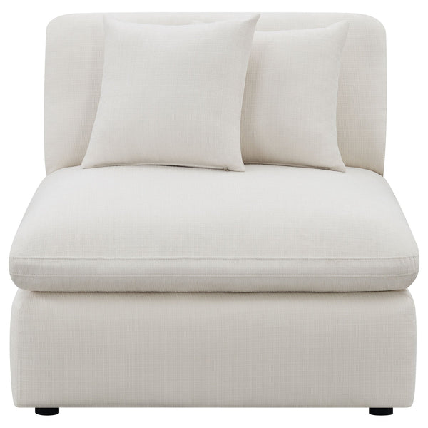 English Elm Greeley Ivory Upholstered Armless Chair — Plush Deep Cushions, Tailored Topstitching, Modern Modular Accent Seat B062P378400