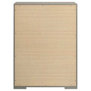English Elm Pierce Five Drawer Chest with Diamond Emboss Texture and Sleek Contemporary Bedroom Storage Grey B062P447672