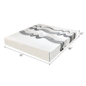 English Elm 12-inch King Mattress Five Layer Foam Zoned Support Japanese Crafted Wave Knit Cover W5081P394369