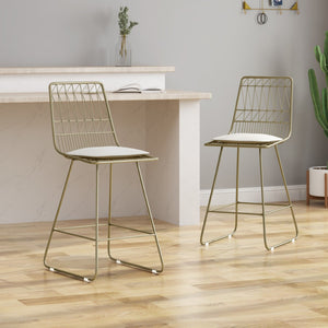 English Elm Christopher Knight Home® - Niez Counter Stools Set Of 2 - Modern Café Style With Water-Resistant Cushions & Sturdy Design P1 63918.00LBRSIVY-GIGA