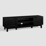 Tromso Modern 58" 2-Door TV Stand in Solid Black - Stylish Storage & Cord Management for TVs Up to 65"