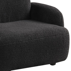 English Elm Rosella Bear Shaped Sherpa Kids Armchair with Sculpted Ears for Playroom Comfort Black B2749P413209