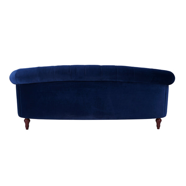 English Elm La Rosa Victorian Chesterfield Sofa Tufted Velvet with Nailhead Trim Formal Seating Navy Blue B2719P238187