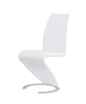 English Elm MARCUS Horseshoe Z-Shape Dining Chairs Set of 2 with Padded Faux Leather Seats and Solid Wood Frame White 28 L x 21 W x 22 H B201P226149