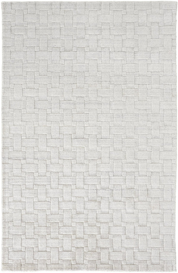 Feizy Rugs Red8669f Redford Handwoven Geometric Rug Collection - Stylish, Durable, And Artisan Crafted For Modern Homes White,Silver Viscose,Wool Red8669fwht000e10