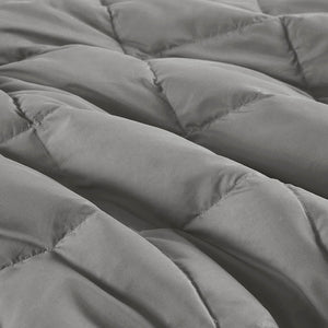 JLA Home True North by Sleep Philosophy - Wearable Oversized Goose Down Throw Jacket with Water-Repellent Shell, Packable Warmth & Button Closure Grey TN50-0482