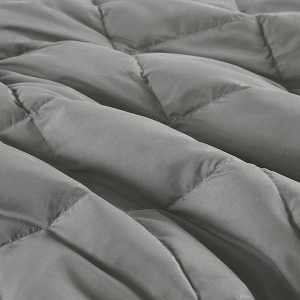 JLA Home True North by Sleep Philosophy - Wearable Oversized Goose Down Throw Jacket with Water-Repellent Shell, Packable Warmth & Button Closure Grey TN50-0482