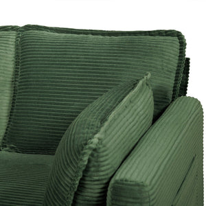 English Elm 48" Corduroy Compact Loveseat with Side Pocket Solid Wood Frame for Small Spaces Dark Green W2715P409866