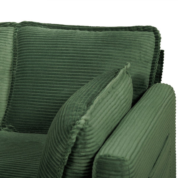 English Elm 48" Corduroy Compact Loveseat with Side Pocket Solid Wood Frame for Small Spaces Dark Green W2715P409866