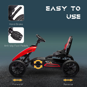 English Elm Aosom Kids Pedal Go Kart Sporty Ride on with Adjustable Seat and Eva Wheels W2225P229168
