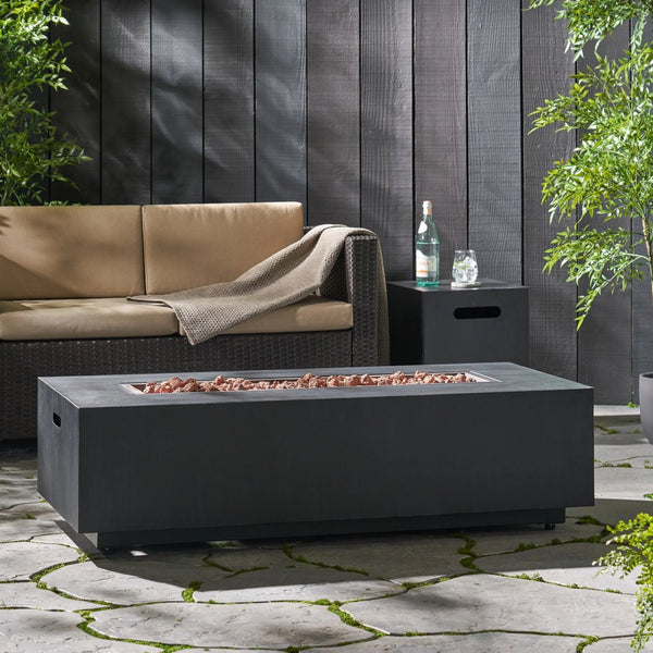 English Elm Christopher Knight Home® - Outdoor 50000 Btu Rectangular Iron Fire Pit - Modern, Stylish Heat Source For Patios & Gatherings 72396.00BLKBRS-50K_67760.00BLK