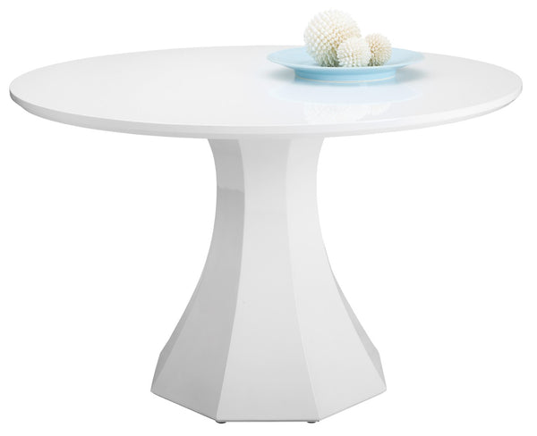 Sunpan SANARA Dining Table - 47.5" High-Gloss White Finish, Modern Elegance for Versatile Dining Spaces 71121-S