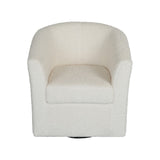 Christopher Knight Home® - Noble House - - Teddy Velvet Swivel Chair, White, No Installation Required