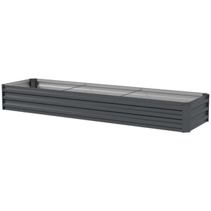 English Elm Galvanized Steel Raised Garden Bed with Wood Grain Texture for Outdoor Growing T3971P397193