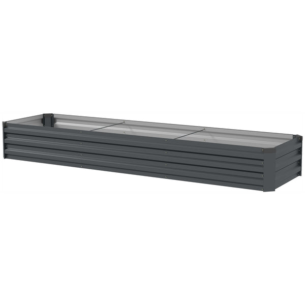 English Elm Galvanized Steel Raised Garden Bed with Wood Grain Texture for Outdoor Growing T3971P397193